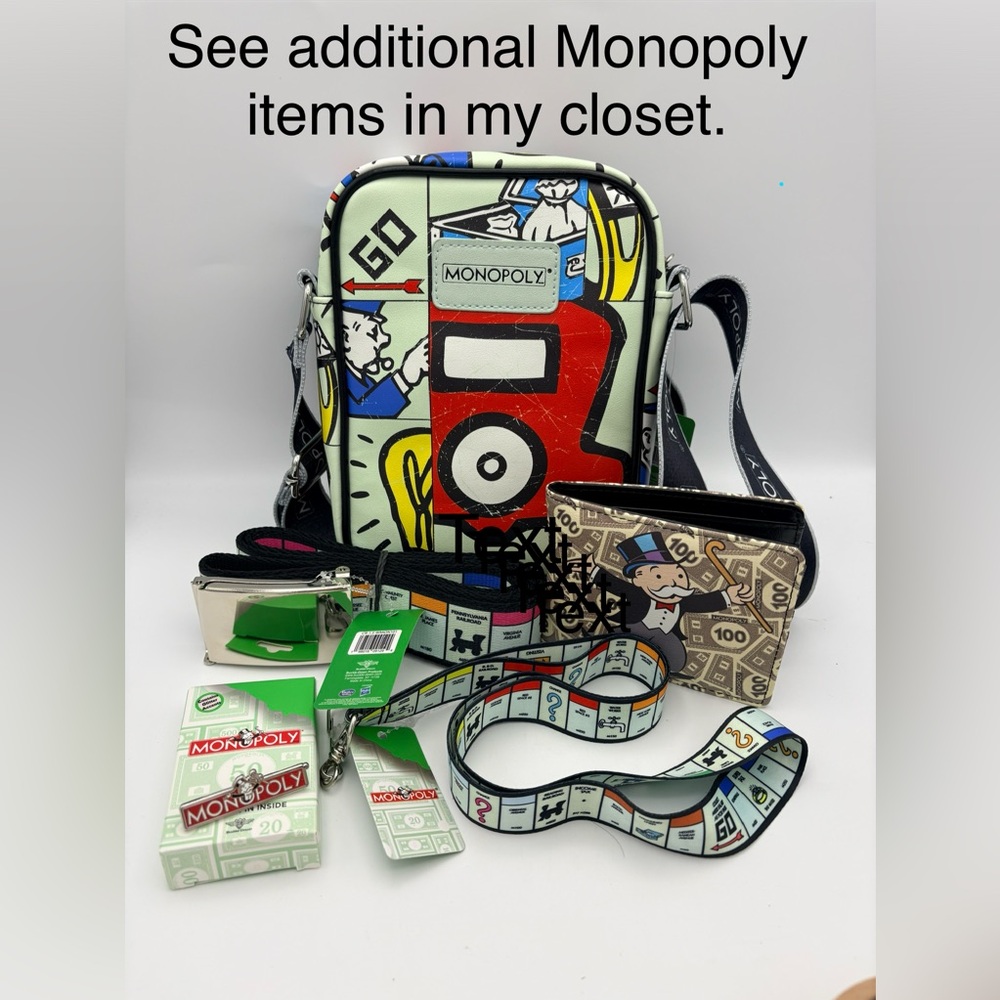 Buckle-Down Monopoly Lanyard & Pin Set in Green and Multicolor - Picture 8 of 8